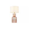 Shore Light Rika 40cm Ribbed Glass Table Lamp – Pink & Ivory